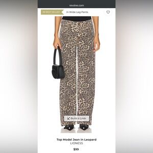 Lioness Leopard Print Wide-Leg Pants in Brown and Black